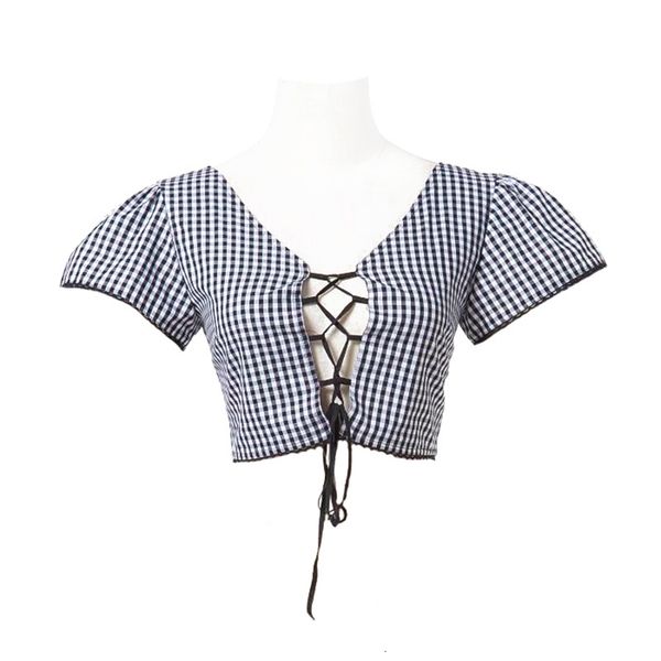 

2021 new french summer from vintage short tether oco outside t cotton shirt high street women 5yh4, White