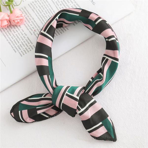 

fashion print silk scarf square women small size skinny bag tie band ribbon neck head kerchief satin smooth foulard scarves wmtftq bdesybag, Blue;gray