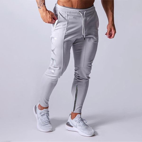 

men's fitness sweatpants sportswear elastic trousers men jogger mens gyms bottom track pants casual tracksuit joggers pants men, Black