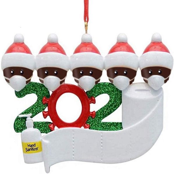

2020 tree pendent quarantine christmas gift family decoration of ornament with resin mask hand sanitized gga3682yu9s