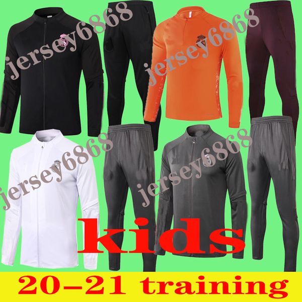 

kids 2020 2021 real madrid kids tracksuit training suit veste de football chandal 20 21 hazard asensio youth boys survêtement real madrid, Black