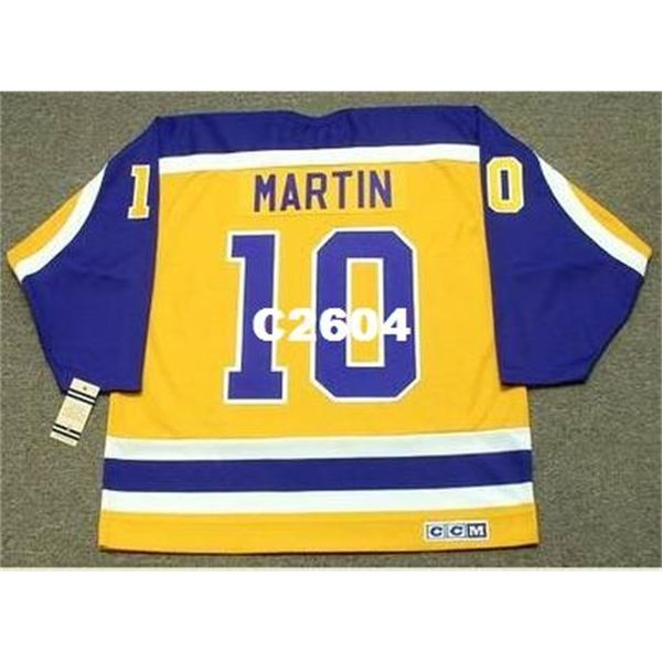 

men #10 rick martin los angeles kings 1981 ccm vintage retro hockey jersey or custom any name or number retro jersey, Black