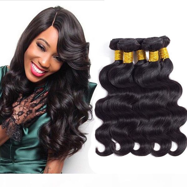 

brazilian hair weave body wave unprocessed remy hair wefts wholesale virgin brazilian indian malaysian peruvian human hair extensions, Black