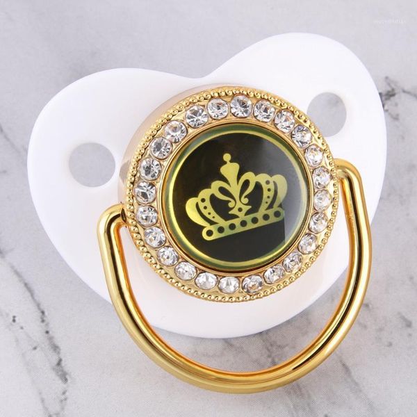 

pacifiers# bpa natural silicone baby pacifier white crown infant dummy bling orthodontic nipple for feeding1