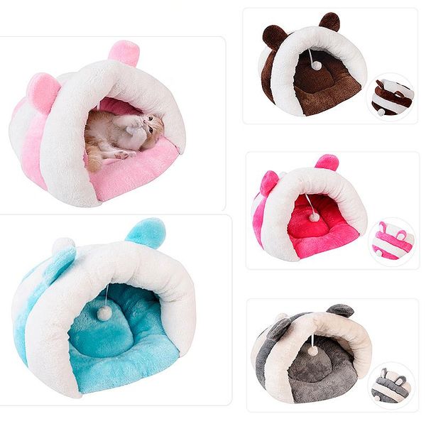 

cute soft cat bed pet cat house fleece winter warm slippers style suitable dog house for pets cushion products