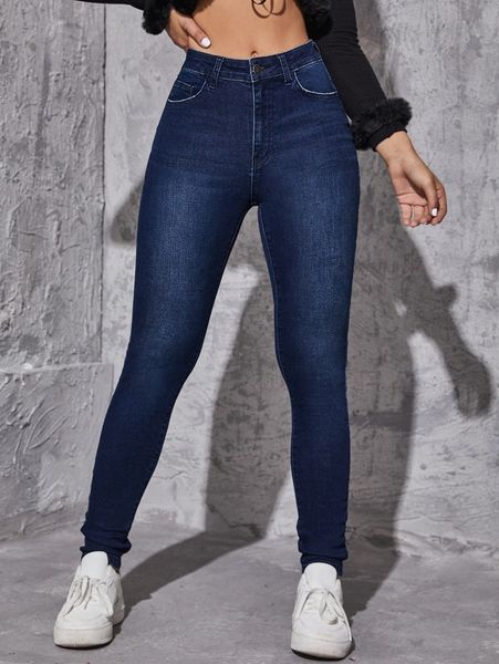 

high stretch skinny jeans g6mo#, Blue