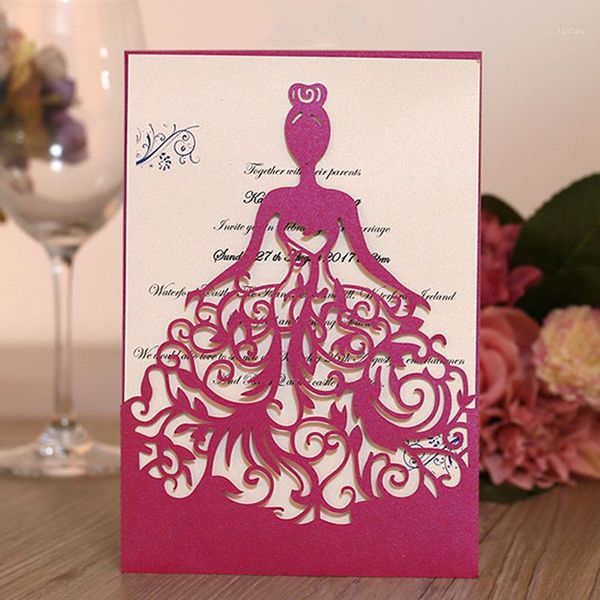 

25 pcs floral wedding invitation card kits hollow cardstock baptism engagement1