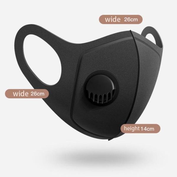 

facemask 0152high with reusable sponge valve fashion washable face mask pollution anti dust individual package balck respira