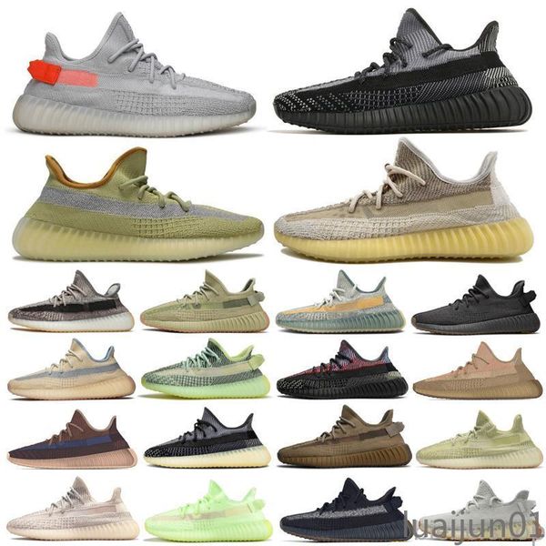 

2020 og asriel abez cinder earth kanye west reflective casual shoes marsh desert sage tail light linen zyon flax men women trainers lua, Black