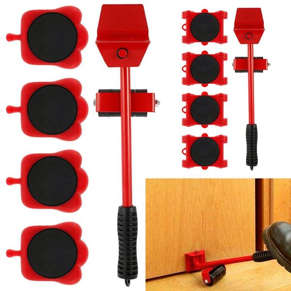 

professional hand tool sets 5pcs furniture transport lifter set profession heavy roller move wheel bar mover device moving tools