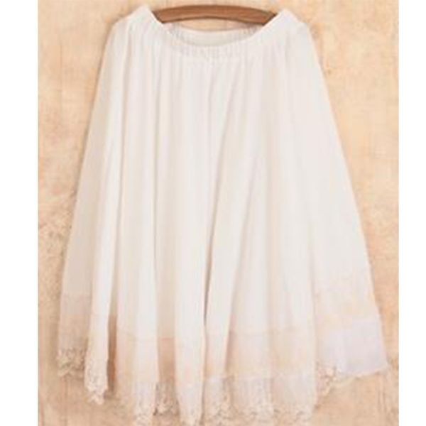 

japanese mori girl multi layer lace cotton skirt women white fairy embroidery pleated princess underskirt kawaii skirt a285-1 q1209, Black