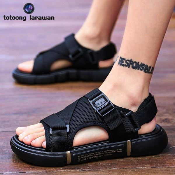 

casual men's sandals breathable and comfortable 04, Black