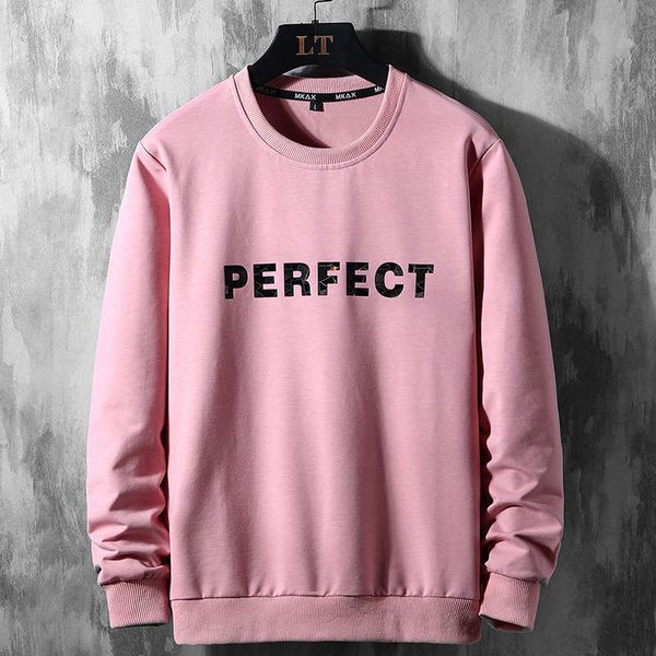 

20 spring and autumn cash round neck pullover sweater men's large loose fat sports casual long sleeve clothes, Gray
