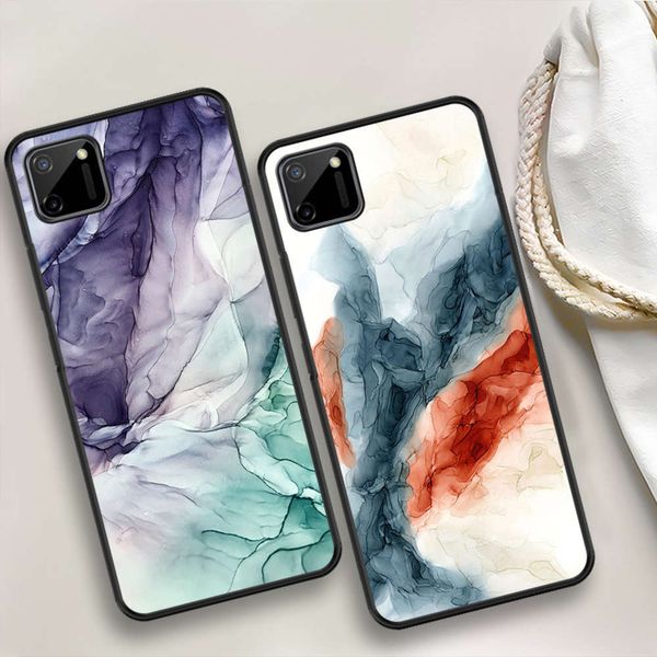 

marble cover, for realme x2 pro x3 xt xlite v3 v5, watercolor pattern cover, soft shell for realme x50 pro x50m x7vfe1