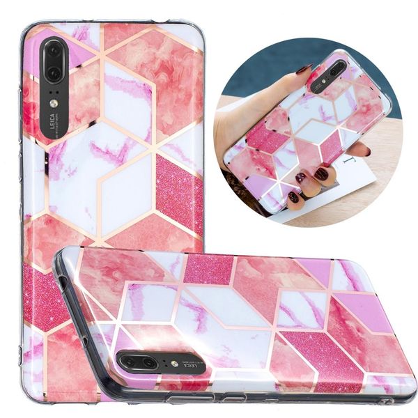 

for huawei p20 flat plating splicing gilding protective case