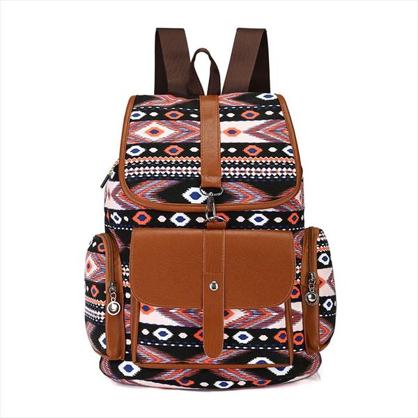 

didabear women fashion backpacks canvas school bags for girls teenagers printing travel bag bohemia style female rucksack