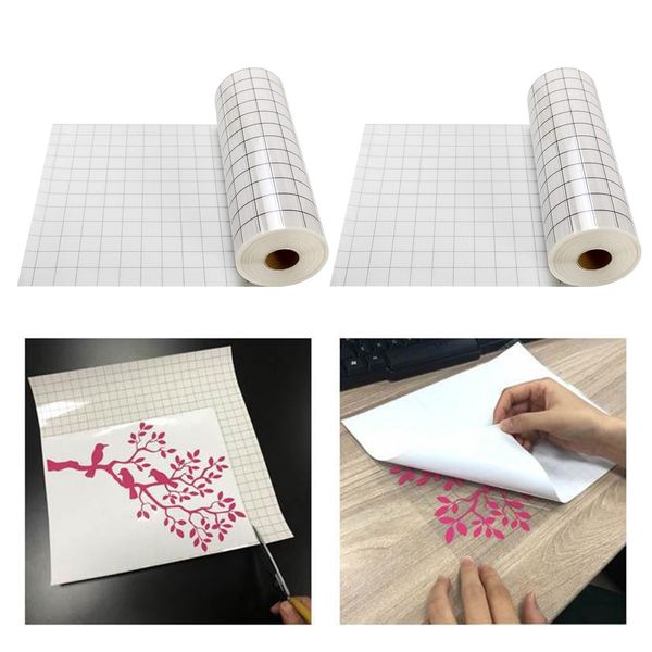 

2pcs black grid clear transfer paper tape roll for vinyl crafts hobby 12\"x60