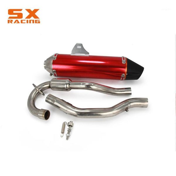 

exhaust pipe motorcycle red stainless steel muffler set for crf230f crf150f 2003-2013 dirt bike motocross off-road1