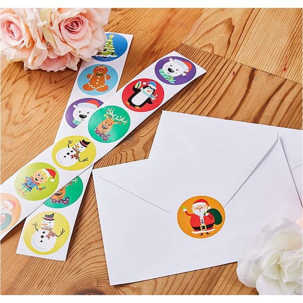 

50 500 шт. крафт наклейки рождественские подарочные украшения наклейки пакет канцелярские наклейки фестиваль счастливые украшения уплотнения