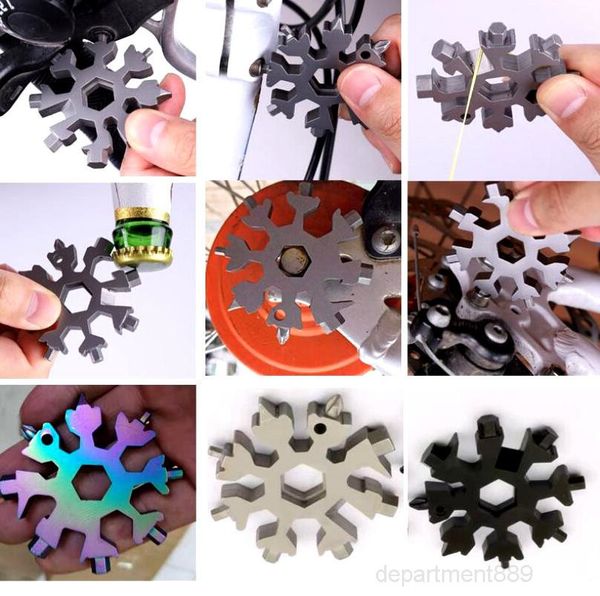 

multi-tool,stainless steel multitool combination compact portable outdoor products 18 in 1 snowflake tool card owb2611