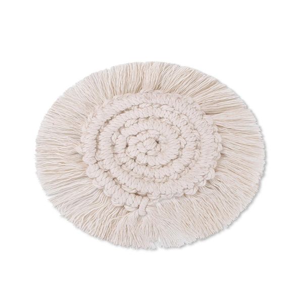 

new boho coasters insulated woven coaster cup pad mat with tassels cup pad northern europe style pure handcrafted cotton pad h wmtjki