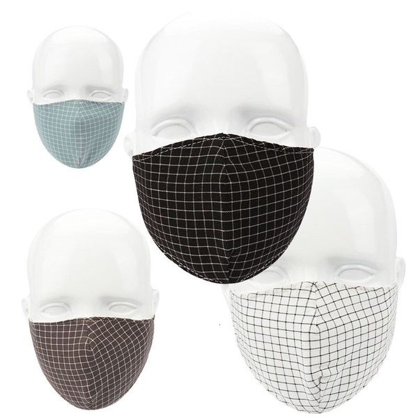 

fashion lattice pure cotton designer face masks two-layer protective mask dustproof windproof easy breathing mask