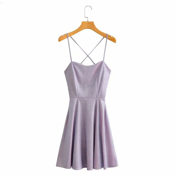 

new women chic backless mini 2021 summer fashion ladies reflective strap sweet female party drawstring es u7ca, Black;gray