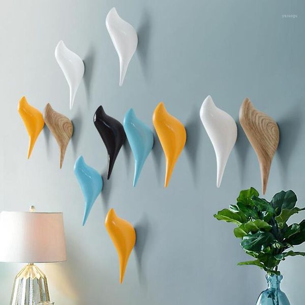 

creative bird shape wall hooks home decoration resin wood grain storage rack bedroom door after coat hat hanger 3d coat holder1