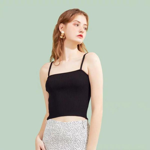 

basic fitness running knit camis cotton spaghetti strap elastic white gothic black camisole beach sun cropped tank wholesale