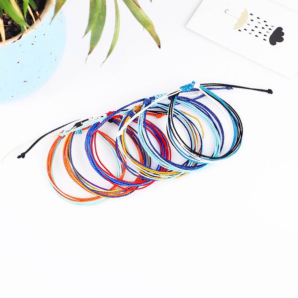 

handmade friendship multilayer thread woven wax string bracelets multicolour adjustable braided bracelet women