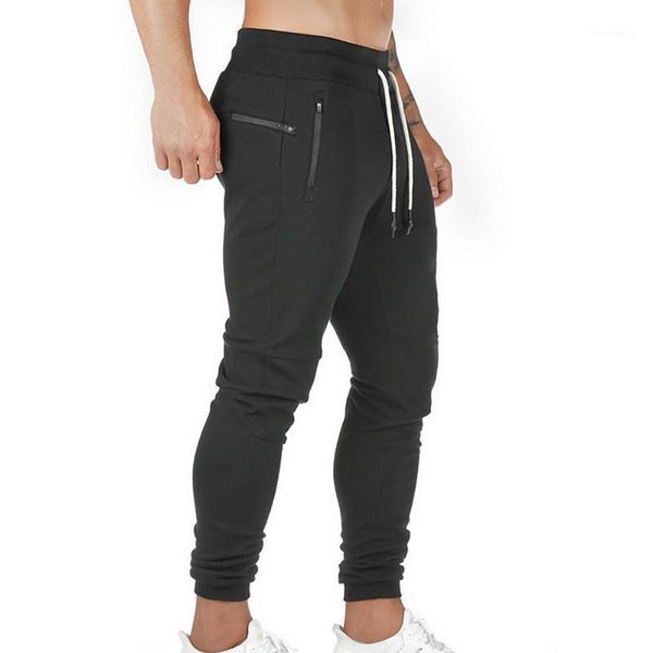 

men's pants jodimitty 2021 spring joggers sweatpants mens slim casual solid gyms workout cotton sportswear male fitness pants1, Black