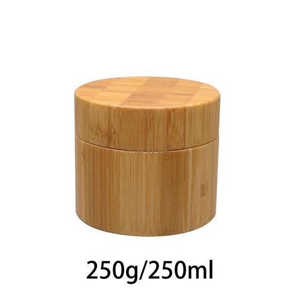 

10pcs 250g empty bamboo care skin cream jar pot with plastic inner bottle 250ml cosmetic lotion sub-package makeup containers