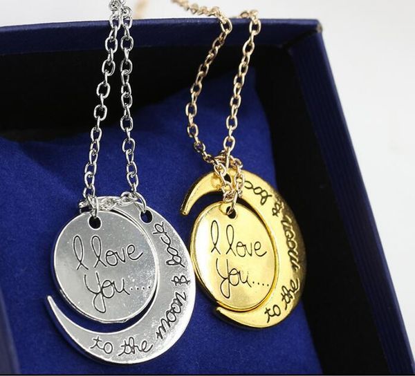 

shipping fashion dhl necklace i fast love you to the moon and back for mom sister family pendant link chain