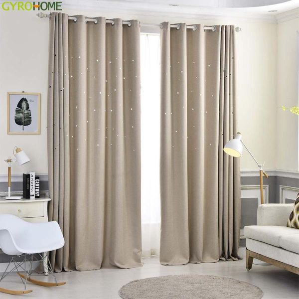 

hollow star curtains for living room children kids room cartoon fabric blackout window shade drapes