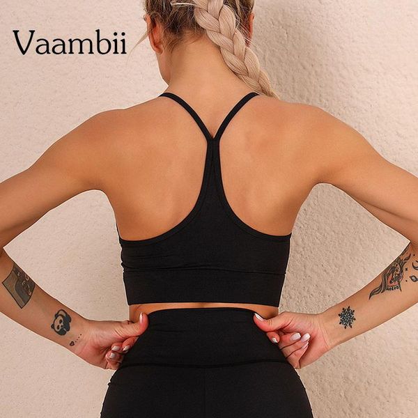 

gym clothing backless bra tank with straps women's sports woman for women fitness bralette bras female underwear, White;black