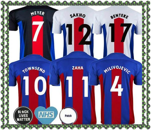 

20 21 кристалл zaha palace футбол футбол детей домой третья zaha 11 benteke 17 j.ayew 9 townsend 10 2020 2021 джерси футбольные рубашки, Black;yellow