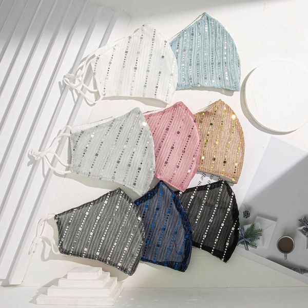 

washable fashion bling dustproof sequin protective windproof reuse face mask elastic earloop mouthcnxqsb