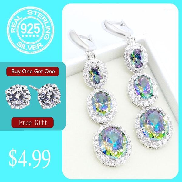 

rainbow sky blue z 925 silver earrings for women birthday party jewelry gift1