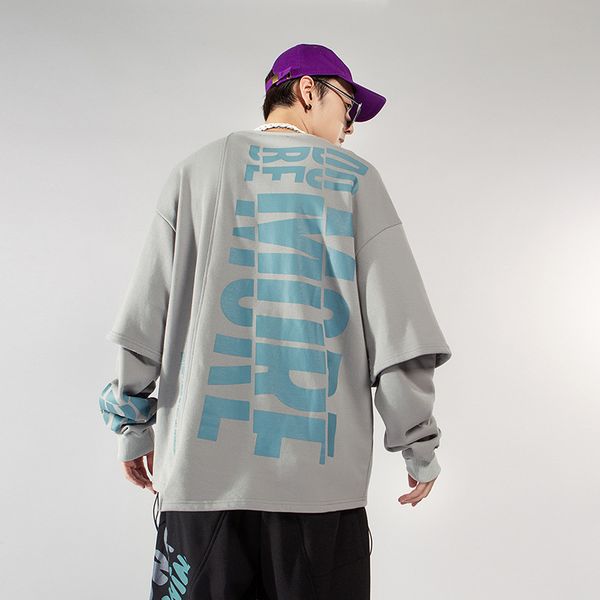 

fake national autumn trends two male parts hip hop fashion youth loose street men's clothes popular brand gsbh, Black