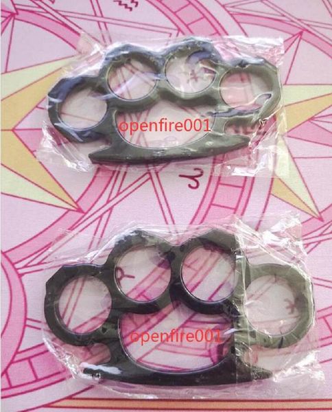 

10pcs silver and black thin steel brass knuckle dusters,self defense personal security women's and men's self-defense pendant fitn
