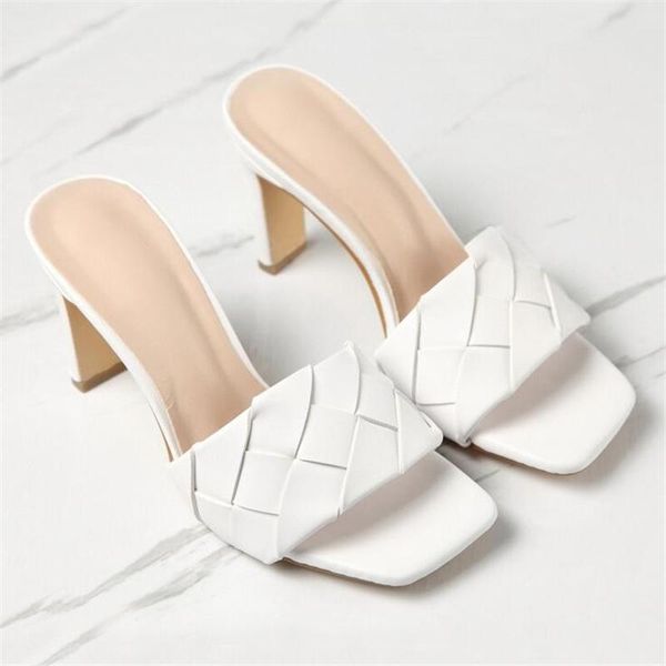 

plus size slippers women non-slip wild fashion low-heel sandals student beach shoes holiday shoes high heel woven strap sandals, Black