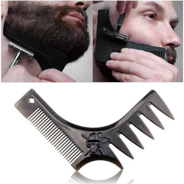 

men beard styling shaping template fashion shaper stencil comb barber tool symmetry line up trimming guide q wmtorw, Silver