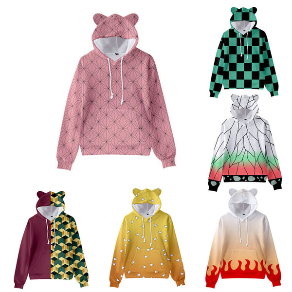 

costume accessories demon slayer anime kimetsu no yaiba tanjiro kamado cosplay men women hoodies fashion harajuku hoodie sweatshirt jacket c, Silver