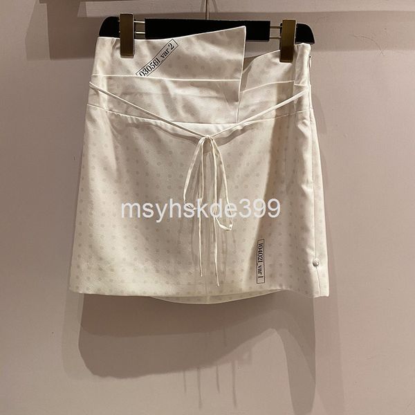 

two piece dress one after another, a print wave point lace up skirt, short a-line skirt and women's fashion in spring summer have been, White