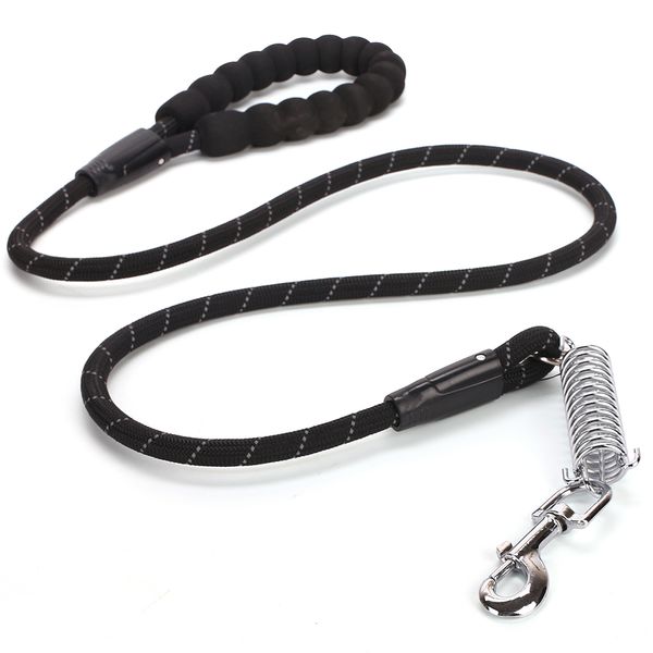 Pet Dog Lashes Eva Dog Nylon Reflexivo Primavera Explosão à Prova de Explosão para Cão de Cão Grande Corda Pequena Média 1.5 Long Chain LJ201202