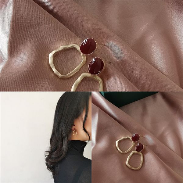 

irw women fashion jewelry gold silver color cherry cream wine beach design sweet black veet earring charm cz earring minimal summer, Golden