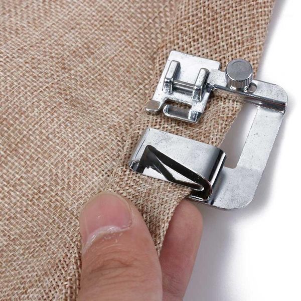 

1pc practical 13/19/25mm domestic hemming cloth strip presser foot sewing machine parts rolled hem foot diy sewing accessories1, Black