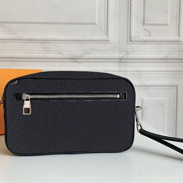 

mens bag black handbag famous name handbag floral letter leather wrist straps zipper versatile fashion bags handbag men bag hand bags