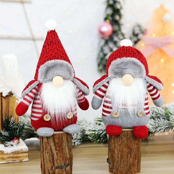 

christmas decorations santa claus decoration faceless doll doll round lei feng cap model no face sitting