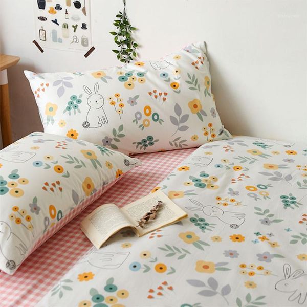 

flower bedding set teen girl,cotton twin full  romantic pastoral home textile bed sheet pillow case duvet cover1